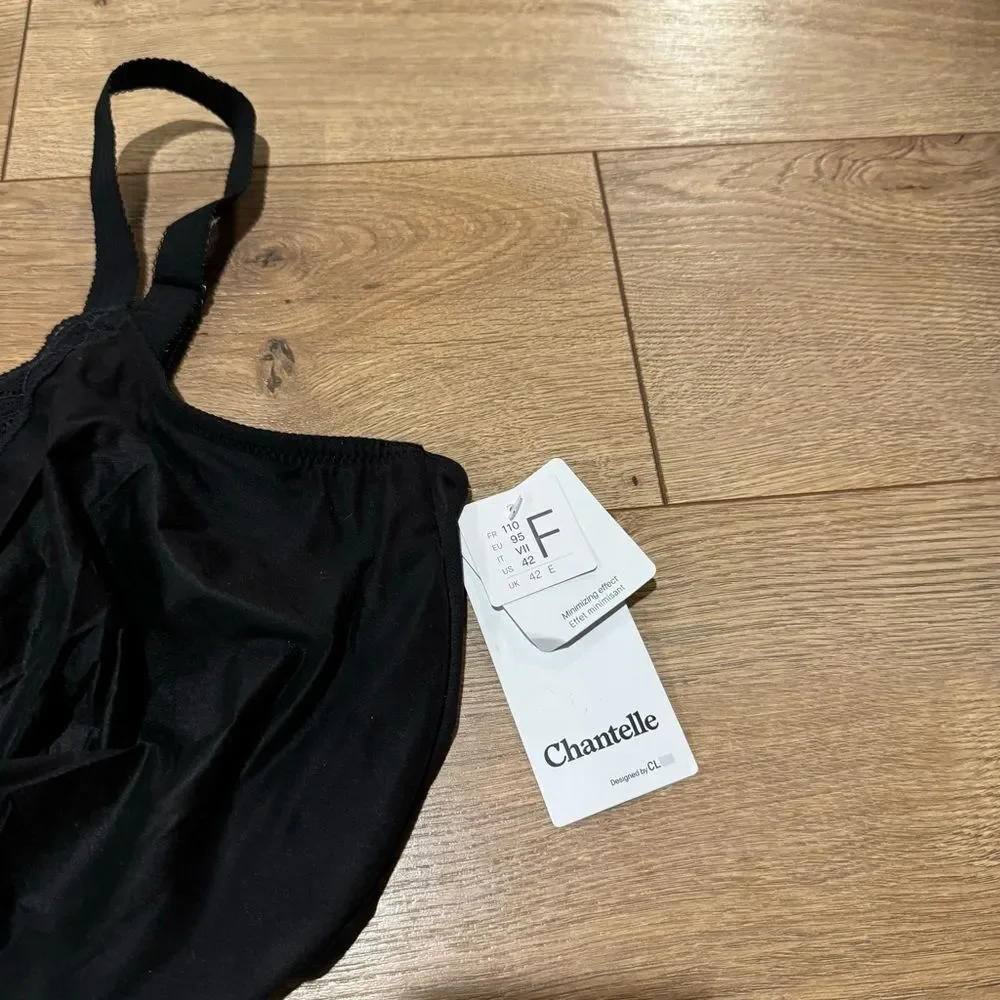 NWT Chantelle C Comfort Full Coverage Molded Underwire Bra in Black Size 42F